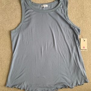 Kensie Blue Racerback Ribbed Tank NWT